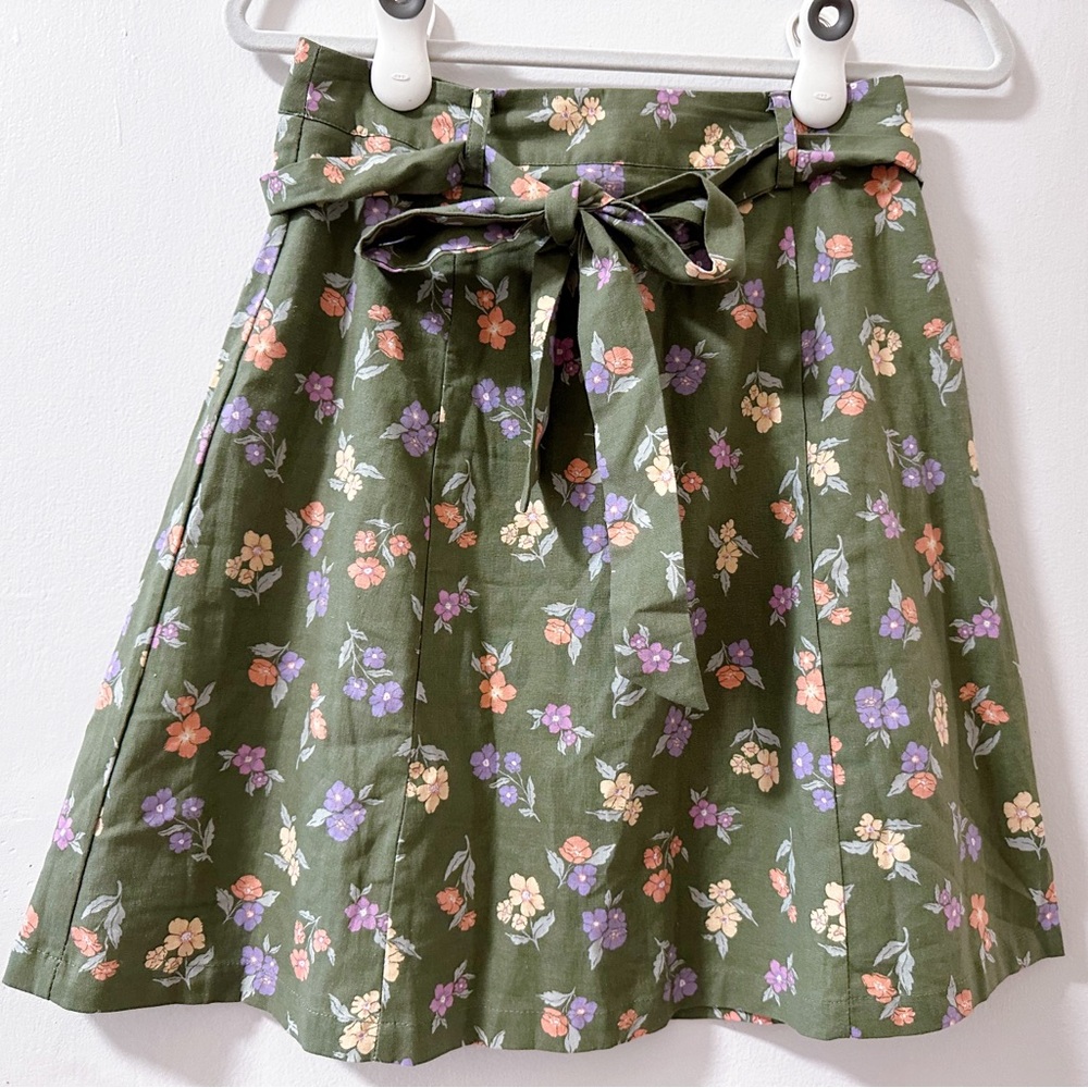 ModCloth x Princess Highway green linen skirt - AU8
